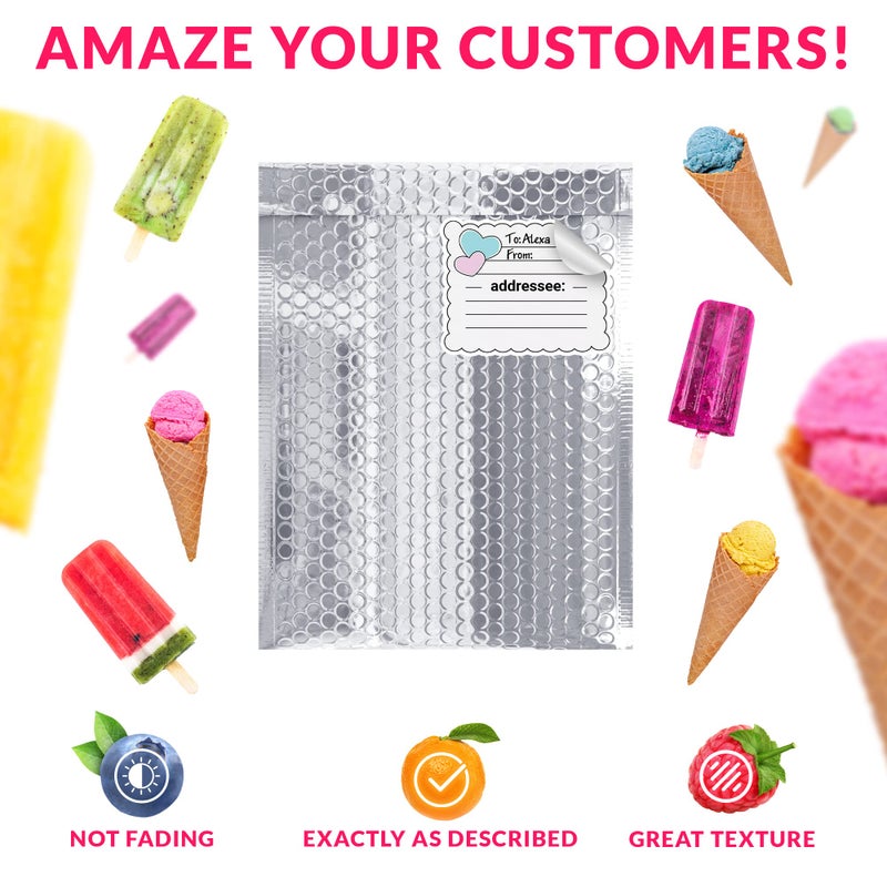 ABC PACK & SUPPLY Thermal Bubble Mailer, 11 x 15 Inch Metallic Foil Insulated Envelopes, 25 Pack Self Seal Waterproof Shipping Mailers - Image 5